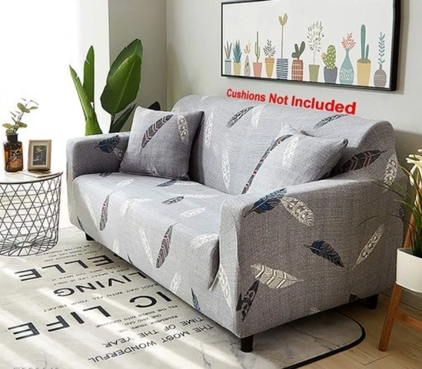 Elite Premium 3d Printed  Grey Color  Sofa Cover -  Grey, Polyster, 3d Printed, Pack of1